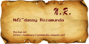 Nádassy Rozamunda névjegykártya